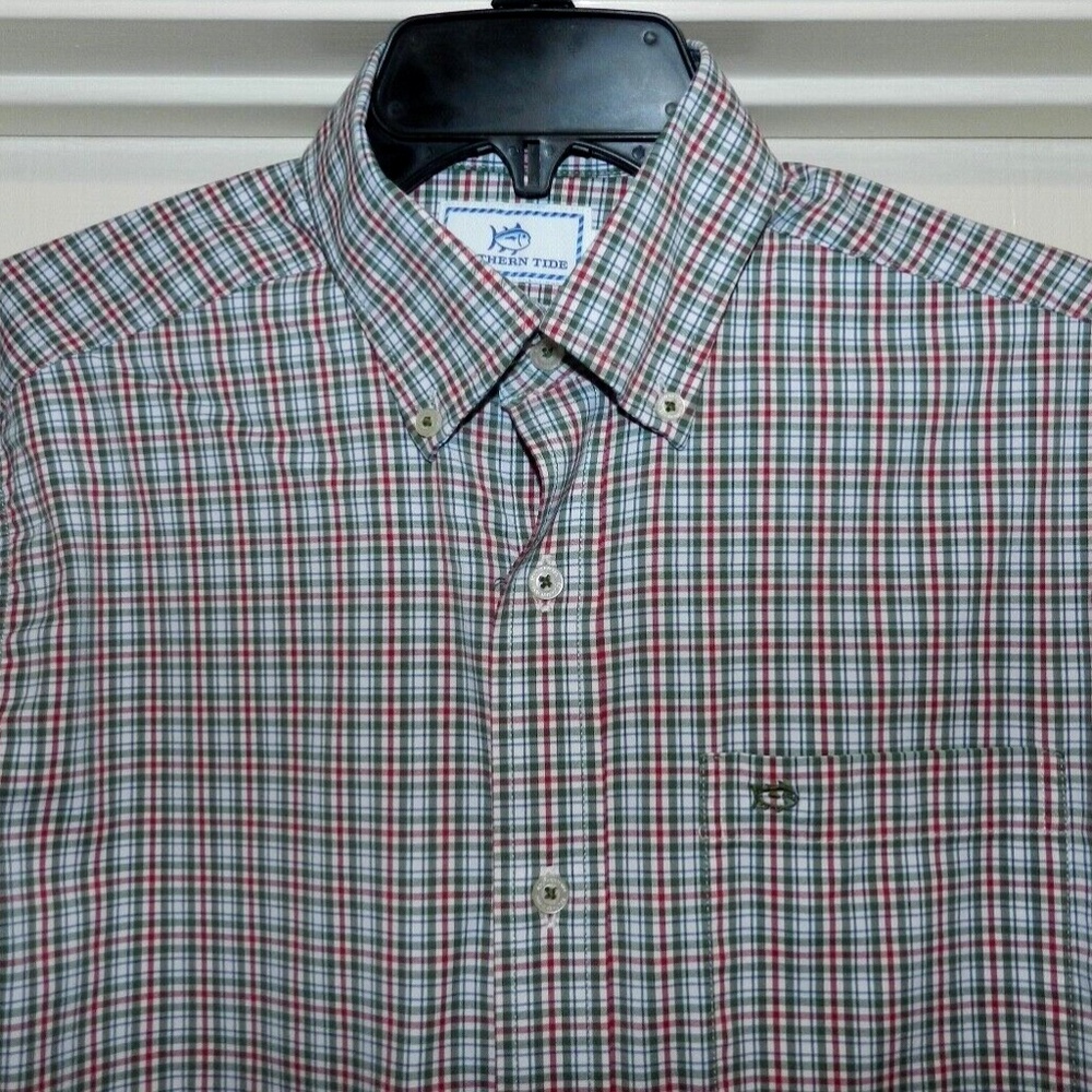 Southern Tide Intercoastal Plaid Mens Shirt Nylon Sz S - Picture 3 of 11